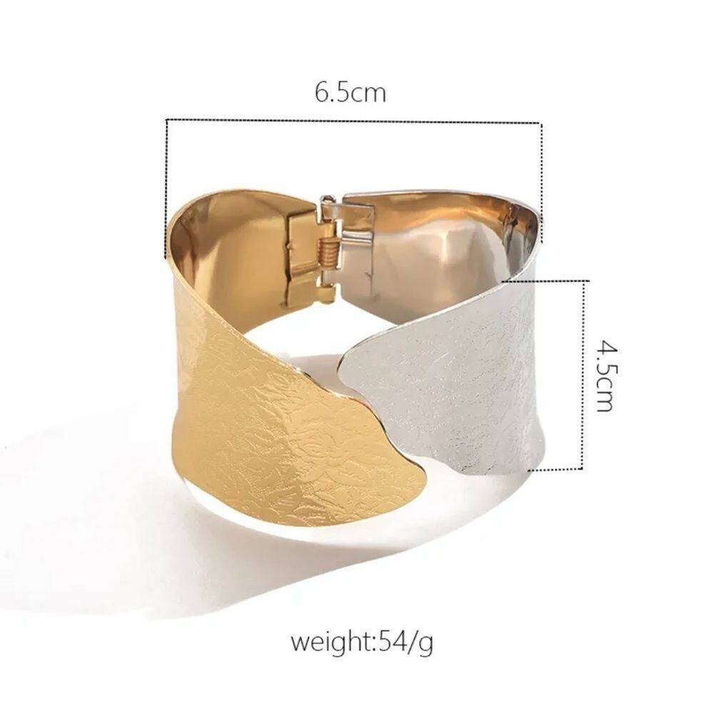 Silver and Gold Cuff Bracelet - Picture 2 of 6